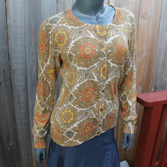 Talbots Shimmery Button Down Sweater Size Medium - Picture 2 of 4